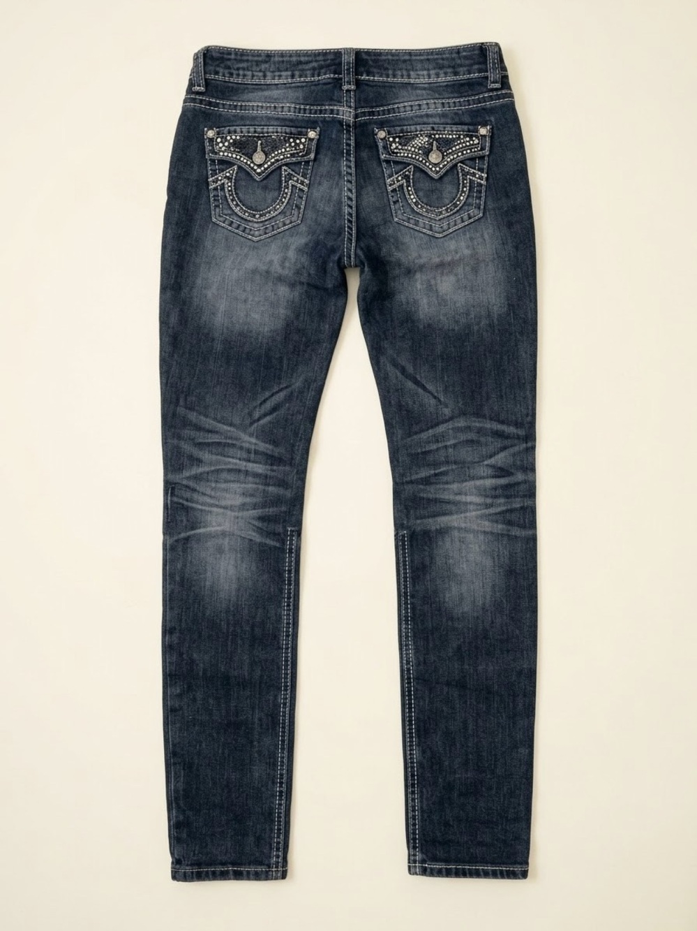 BONGO Dark Blue Skinny Jeans with Studded Back Pockets